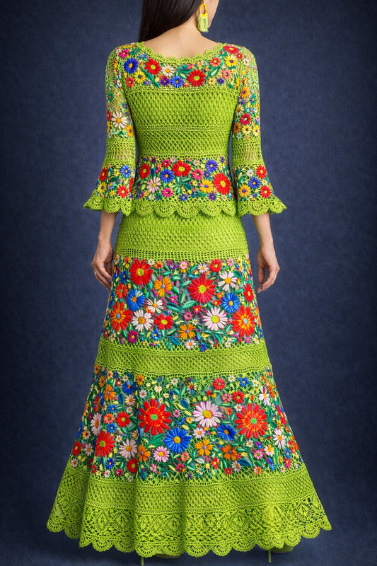 Vestido Largo Bordado 573