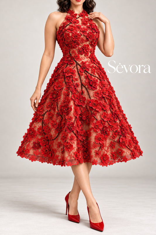 Vestido Largo Bordado 607