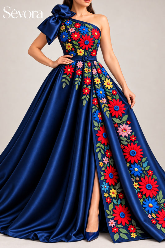Vestido Largo Bordado 606