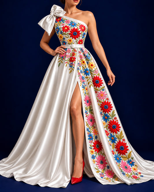 Vestido Largo Bordado 587