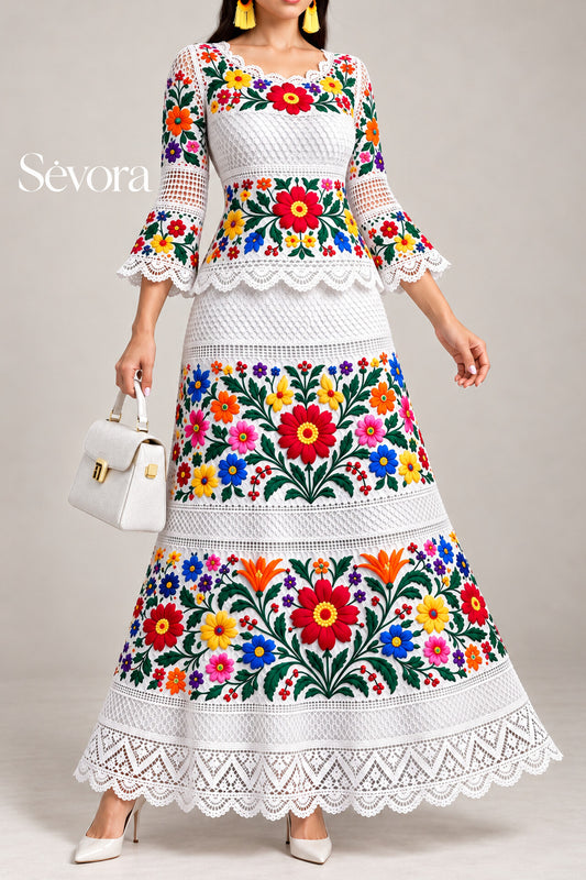 Vestido Largo Bordado 613