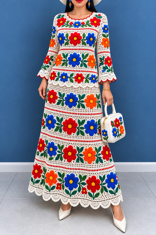 Vestido Largo Bordado 620