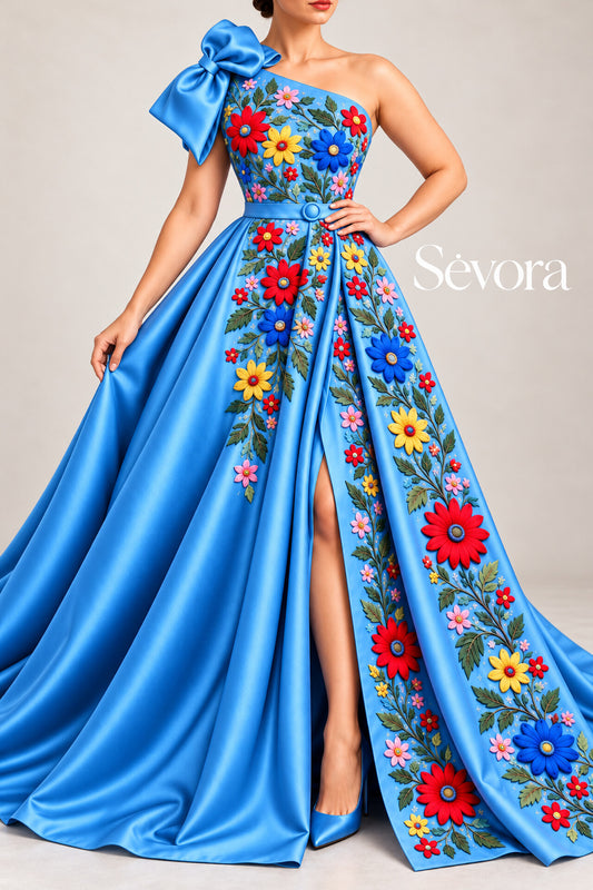 Vestido Largo Bordado 608