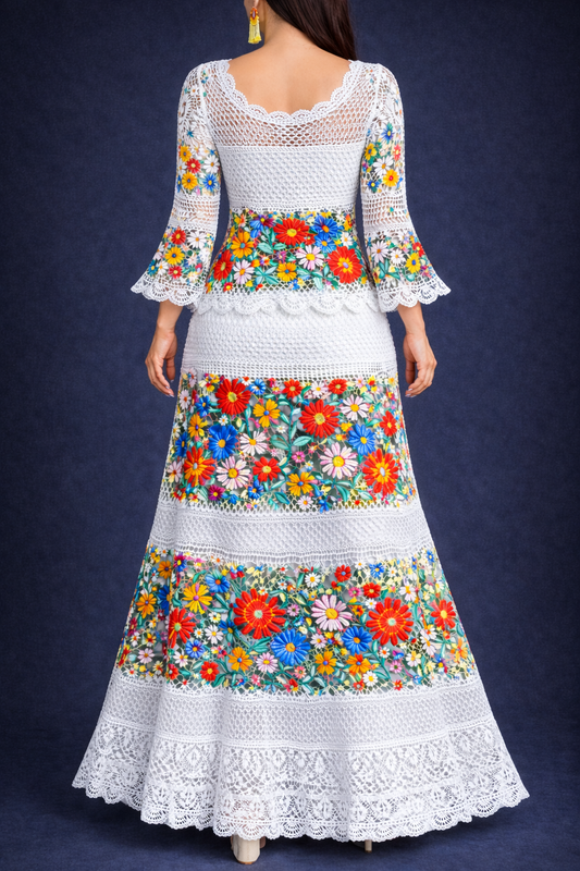 Vestido Largo Bordado 571