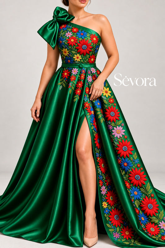 Vestido Largo Bordado 604