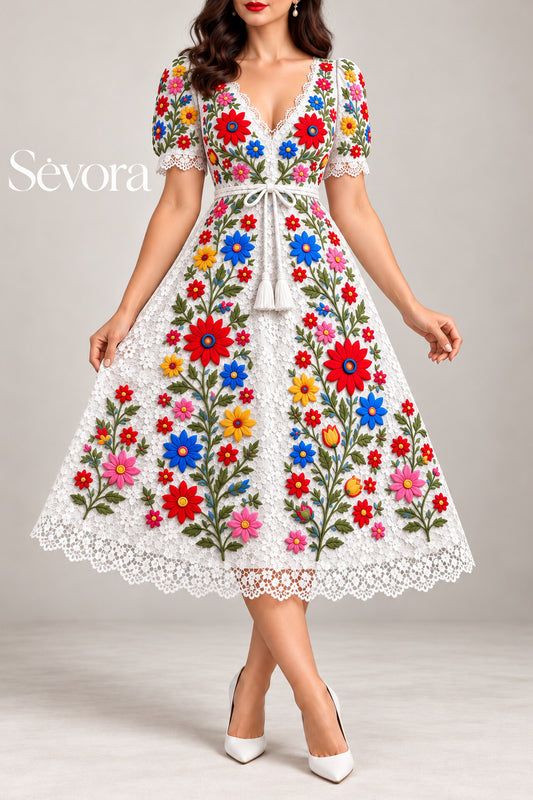 Vestido Corto Bordado 600